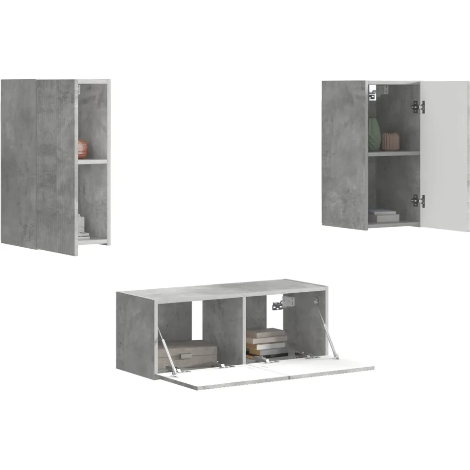 vidaXL Tv-meubelset 6 st Beton Grijs Bewerkt hout