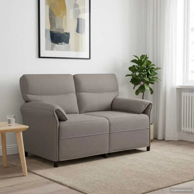vidaXL 2-Zits Sofa 2-zits Taupe 138 x 83 x 95 cm Stof