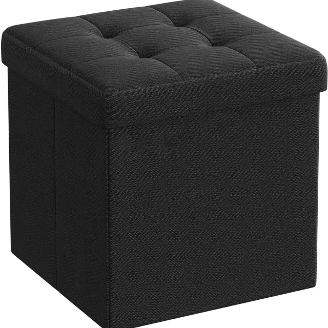 LEOBERT Opbergpoef - Zwart - Opvouwbaar - Modern design