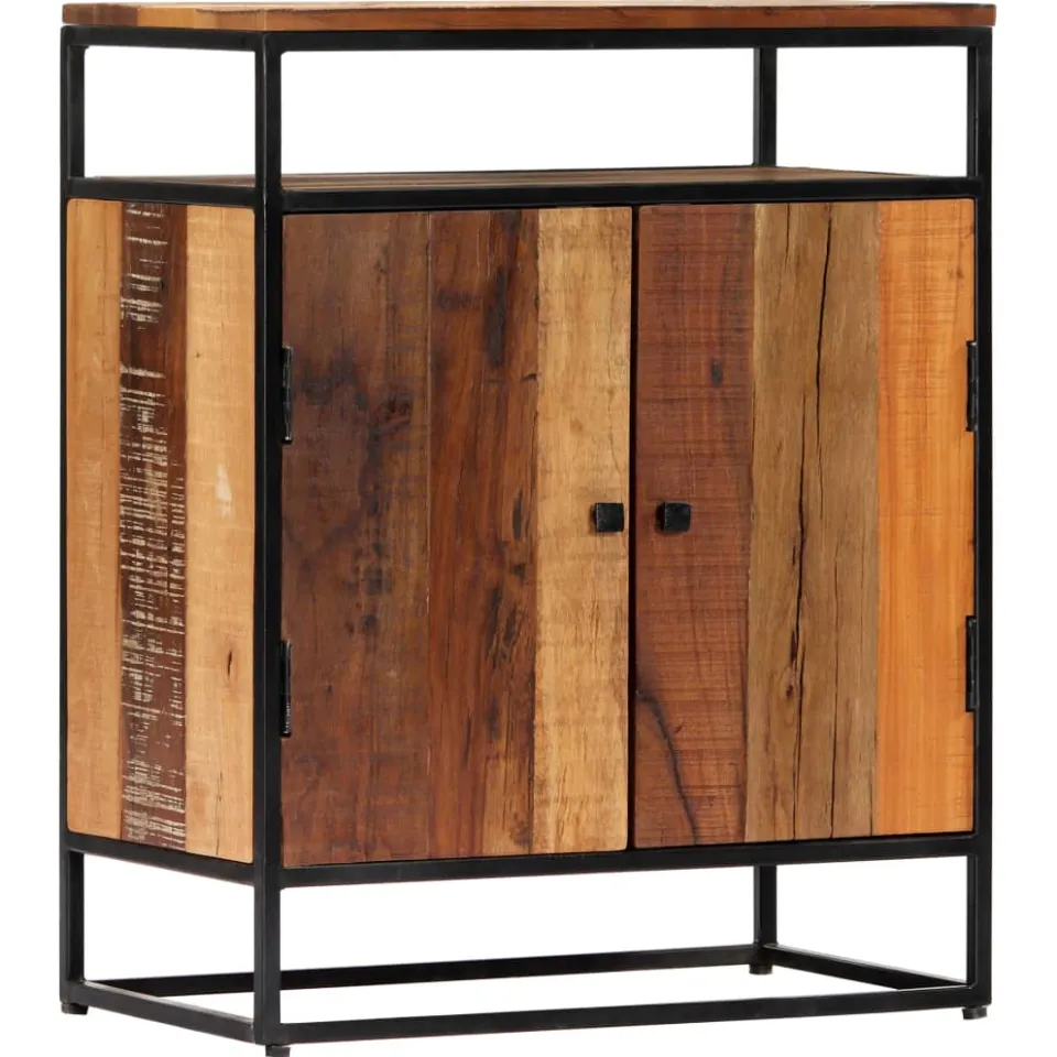 vidaXL Bijzetkast 60x35x76 cm massief gerecycled hout en staal, foto 3