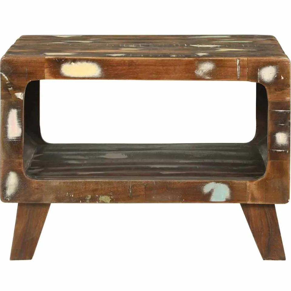 vidaXL Salontafel Multikleur 50 x 50 x 35 cm Massief Gerecycled Hout meerkleurig, foto 3