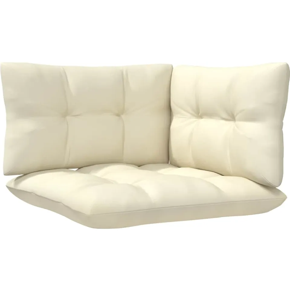 vidaXL 6-delige Loungeset met crèmekleurige kussens massief grenenhout, foto 4