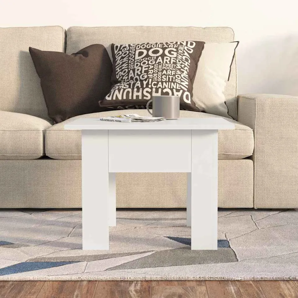 vidaXL Salontafel 55x55x42 cm bewerkt hout wit, foto 3