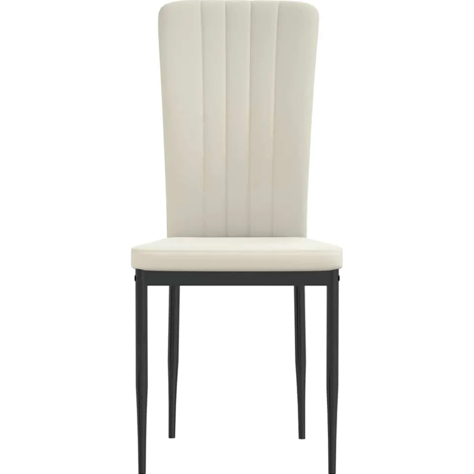 vidaXL Eetkamerstoelen 2 st fluweel crèmekleurig, foto 4