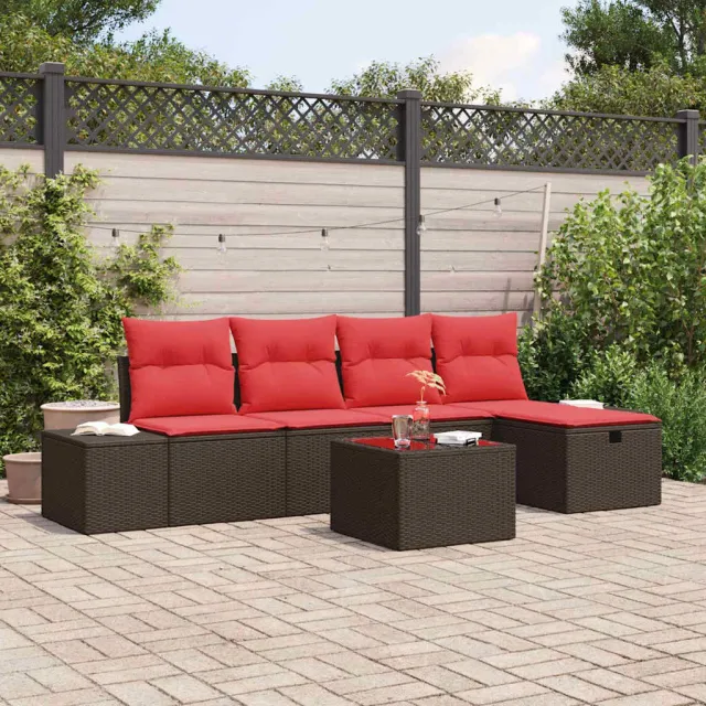 vidaXL Tuin Sofa Set 6 st Bruin poly rattan, foto 2