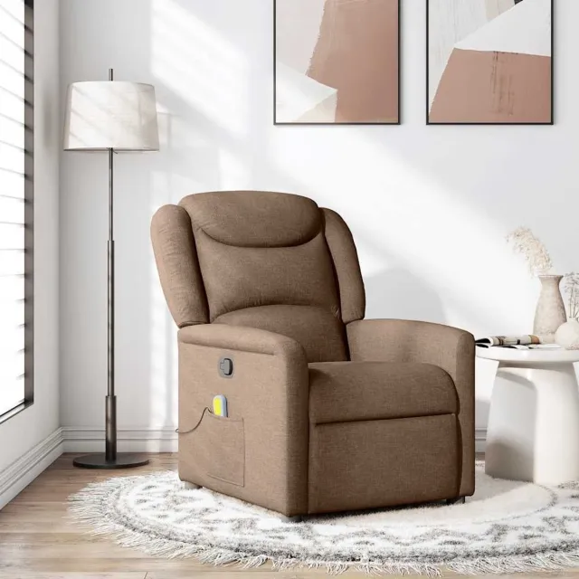 vidaXL Massagestoel - verstelbaar - stof - bruin