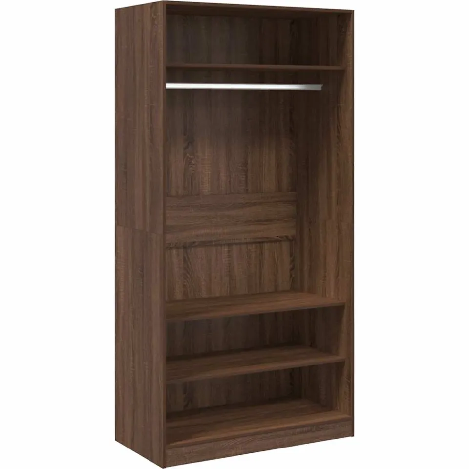 vidaXL Kledingkast 100x50x200 cm bewerkt hout bruin eikenkleur, foto 3