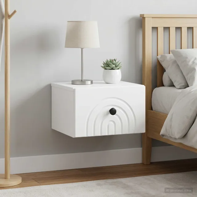 vidaXL Wandbeugel Bedkast 2 st Wit 33 x 34,5 x 20 cm Bewerkt hout