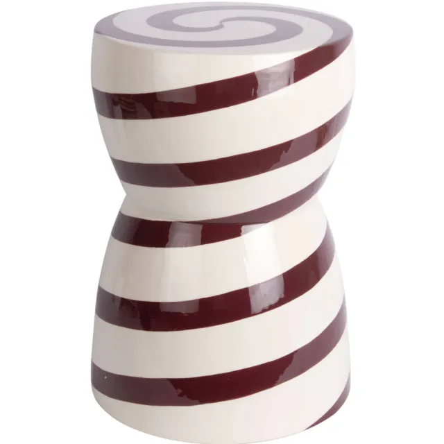Leitmotiv Dublin Swirl bijzettafel burgundyrood gebroken wit Burgundyrood, gebrokenwit