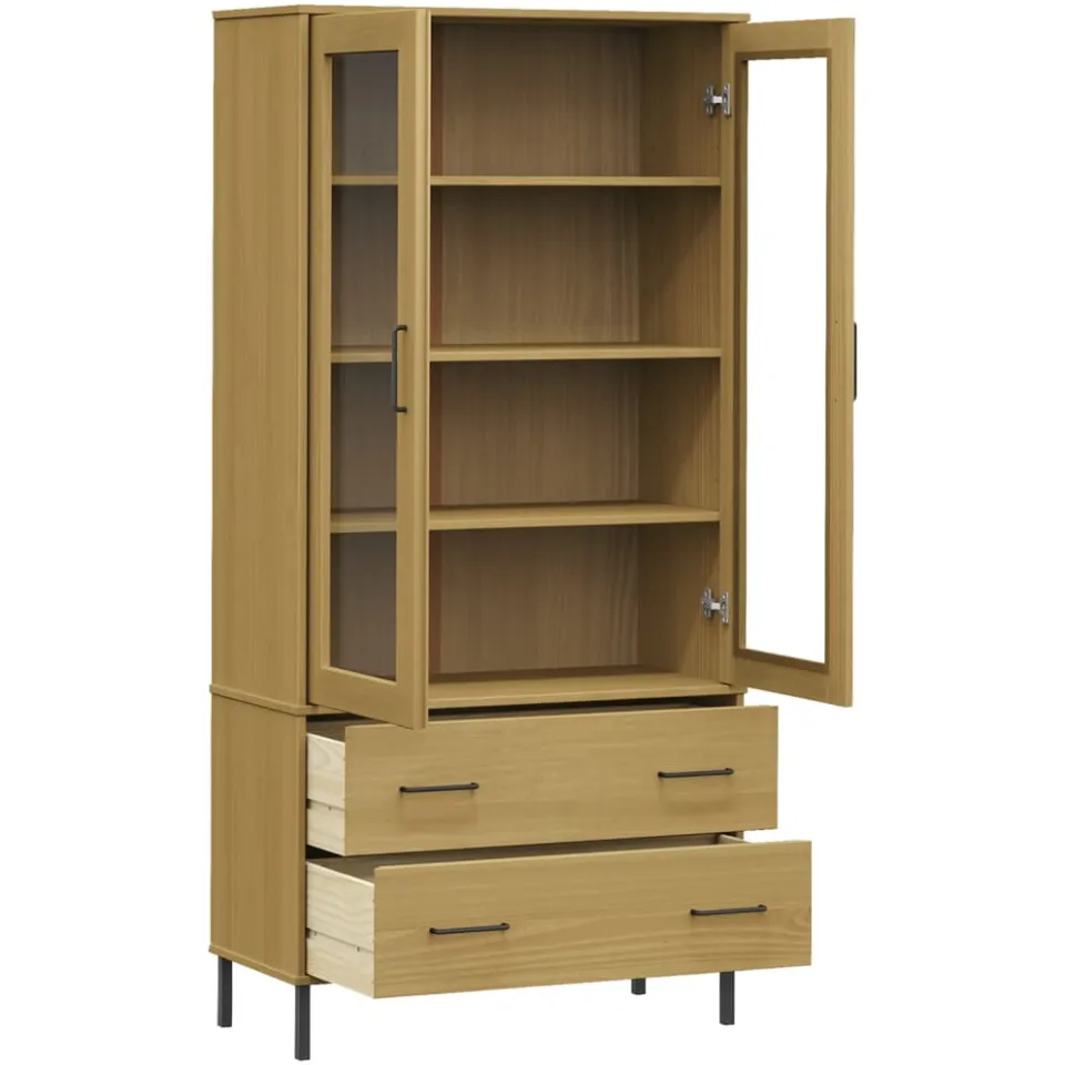 vidaXL Boekenkast met metalen poten OSLO 85x35x172,5 cm hout bruin, foto 3