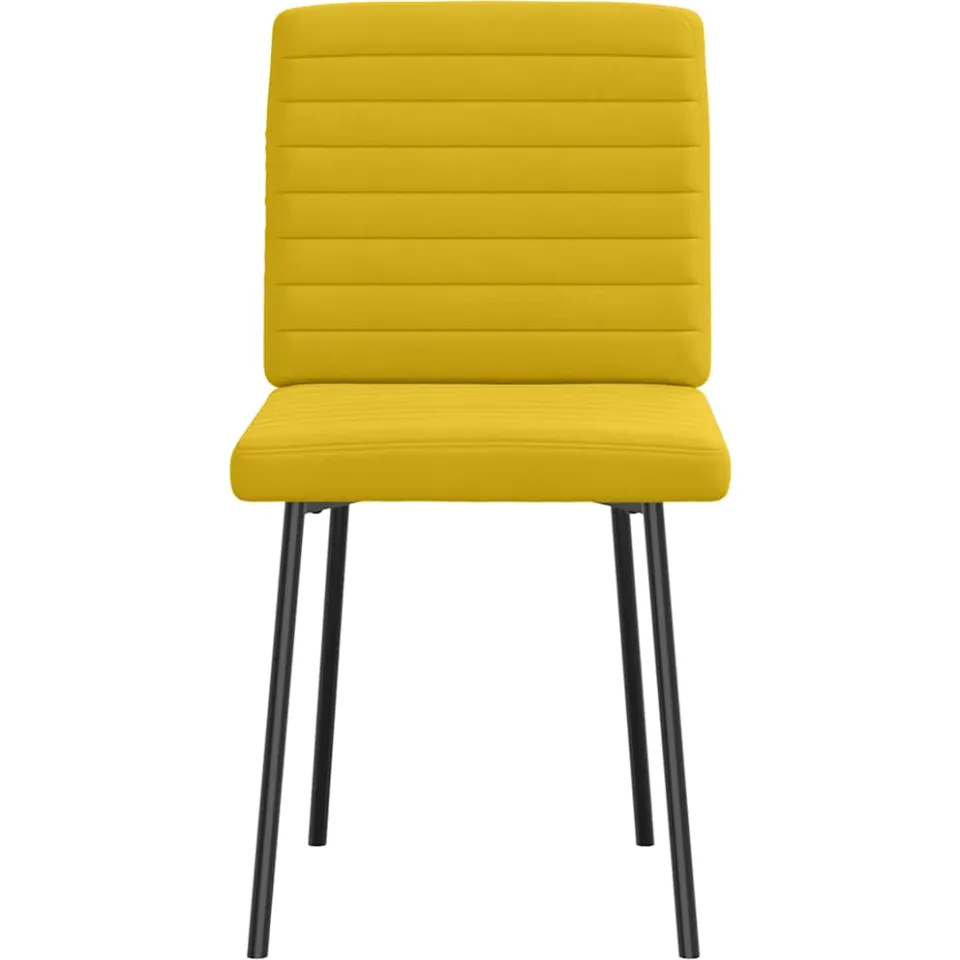 vidaXL Eetkamerstoelen 6 st fluweel geel, foto 4