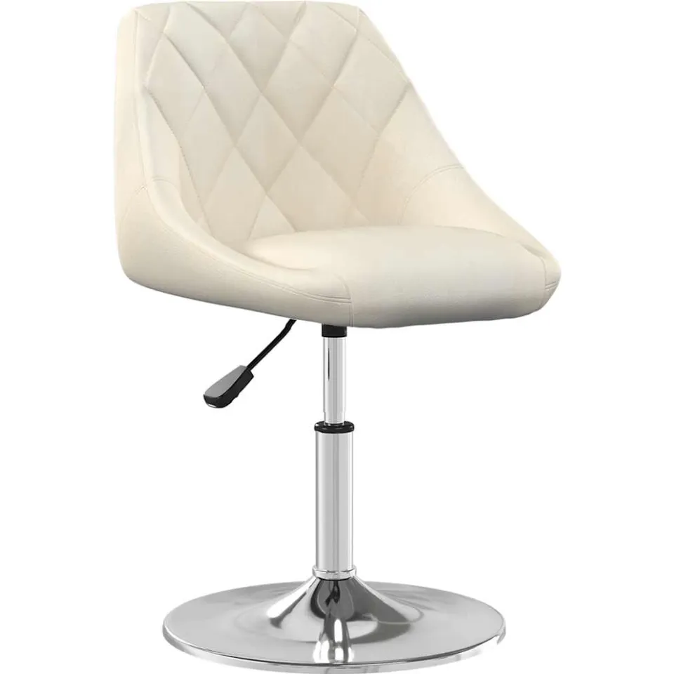 vidaXL Eetkamerstoelen draaibaar 2 st fluweel crèmekleurig