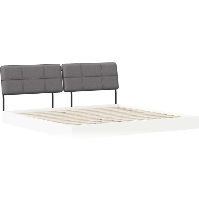 vidaXL Tweepersoonsbed met hoofdbord Wit en Lichtgrijs 180 x 200 cm