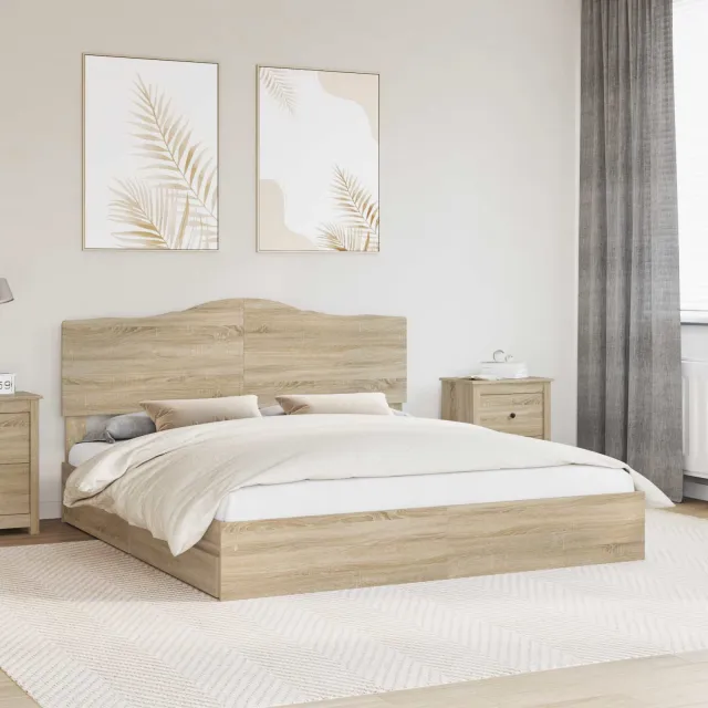 vidaXL Opslag bed met lade Sonoma Eiken 180 x 200 cm Bewerkt hout Bruin