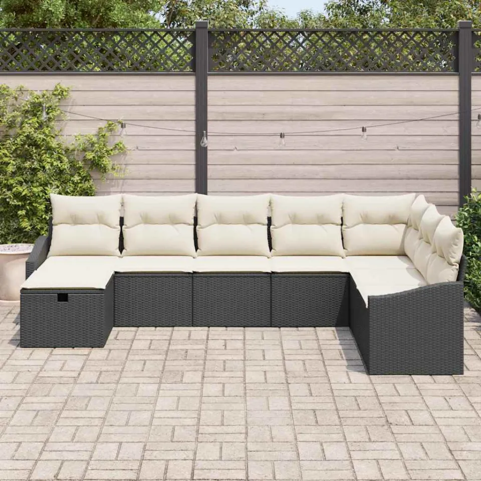 vidaXL Tuin Sofa Set 8 st poly rattan beige, foto 3