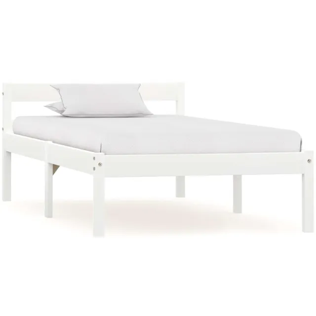 vidaXL Bedframe massief grenenhout wit 90x200 cm