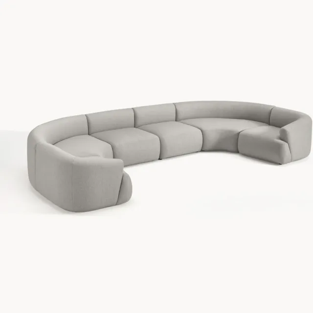 Westwing Collection Modulair XL U-bank Sofia Grijs