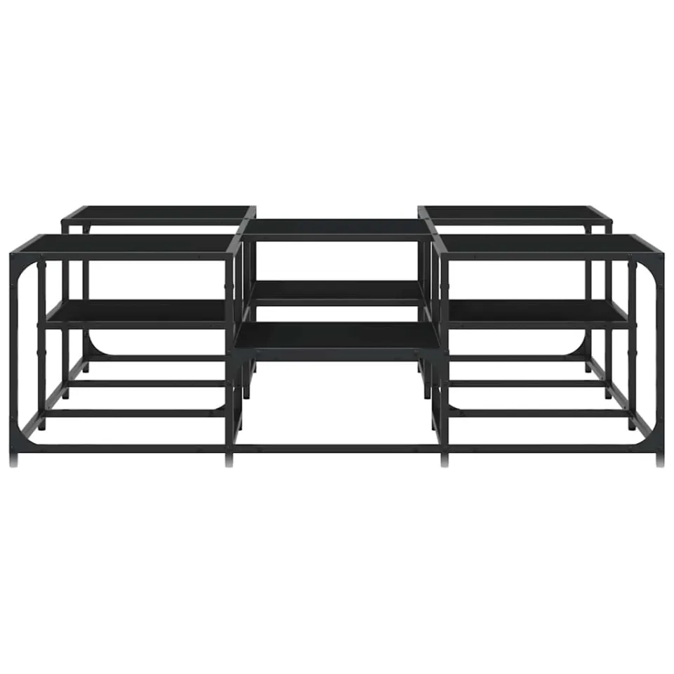 vidaXL Salontafel 121x121x40 cm bewerkt hout zwart, foto 4