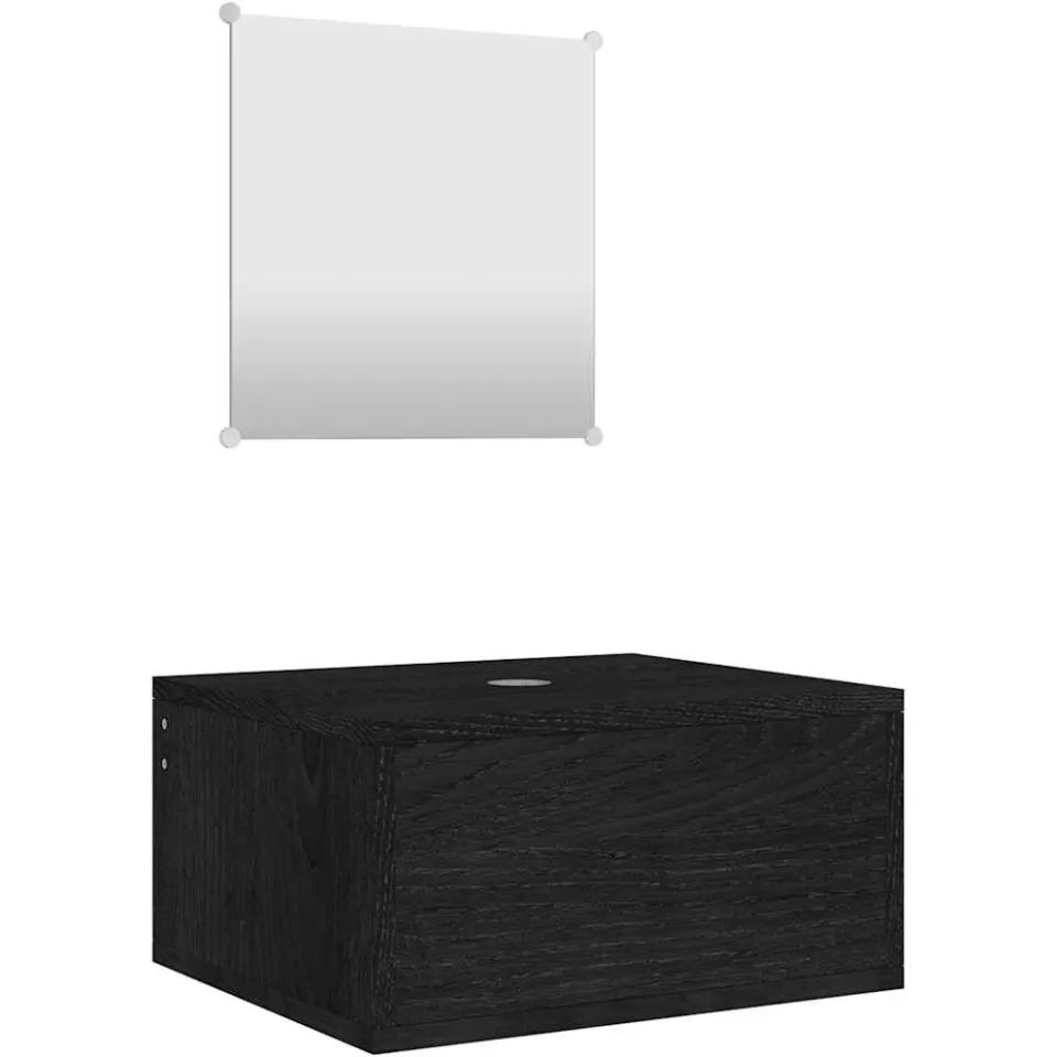 vidaXL 2-delige Badkamermeubelset bewerkt hout zwart, foto 3
