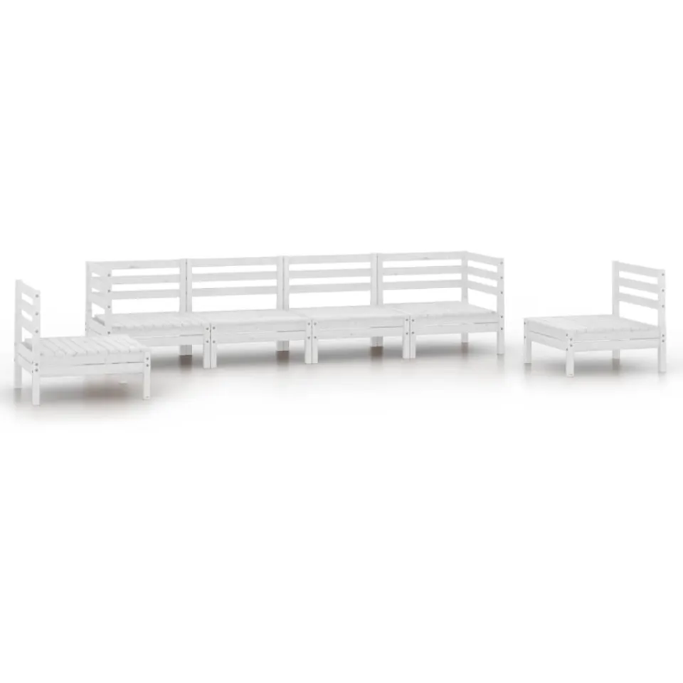 vidaXL 6-delige Loungeset massief grenenhout wit, foto 3