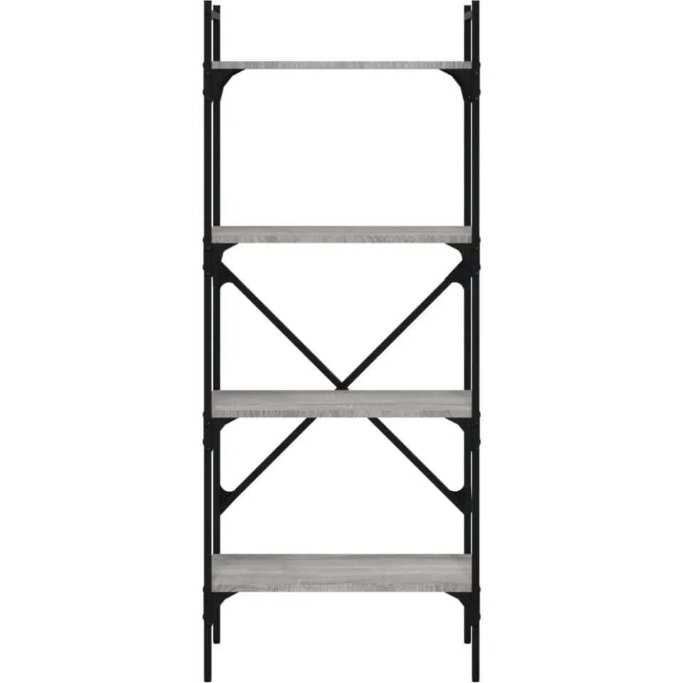 vidaXL Boekenkast 4-laags 56x31,5x138,5 cm bewerkt hout grijs sonoma, foto 4