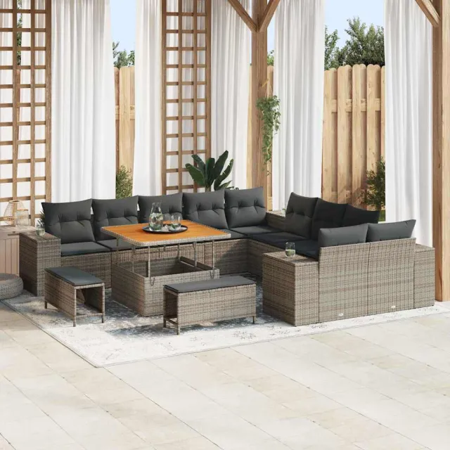 vidaXL Tuin Sofa Set 13 st Grijs poly rattan