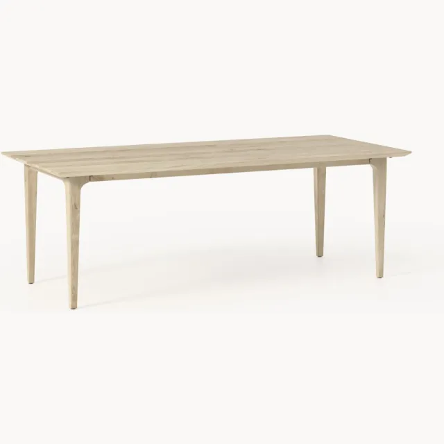Westwing Collection Eettafel Archie van eikenhout, in verschillende formaten Wit