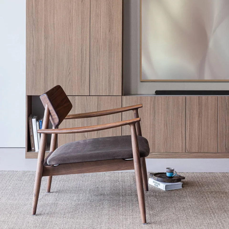 WOOOD Bask Fauteuil - Walnoothout - Bruin - 72x69x70, foto 6