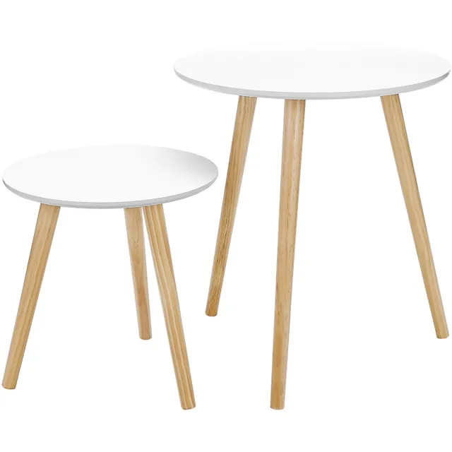Hoppa! Eindtafel - Wit, Natuurlijk - MDF - 45 x 45 x 50 cm (B x D x H)