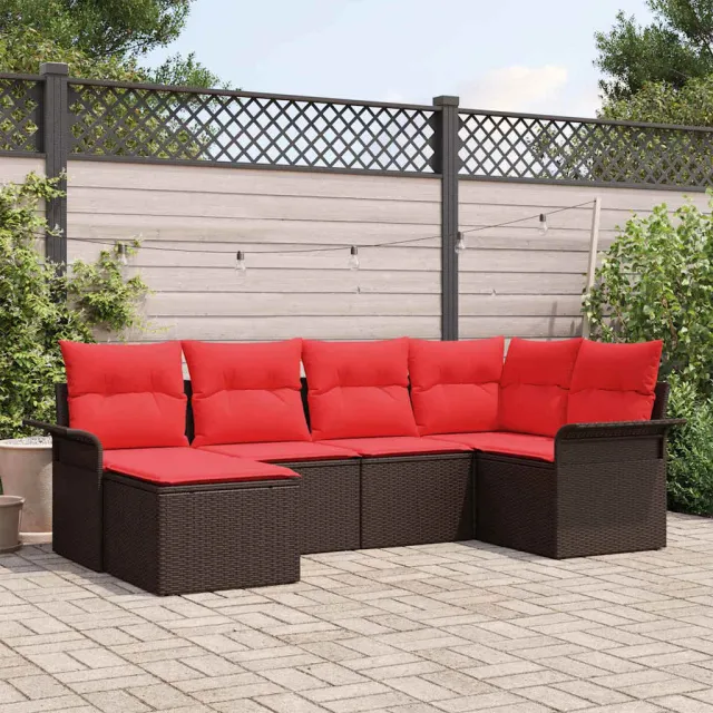 vidaXL Tuin Sofa Set 6 st Bruin poly rattan, foto 2