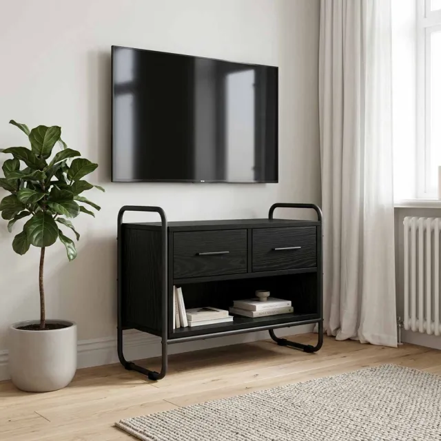vidaXL Tv-meubel 60 x 30 x 50 cm Zwart eiken Bewerkt hout, foto 2