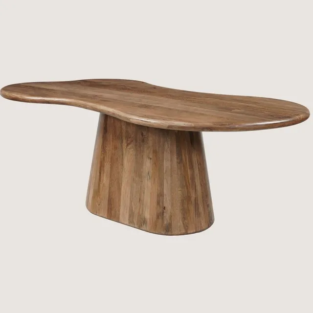 Niva Home Organische Eettafel 240 cm Mangohout – Bruin – Massief Houten Onderstel – Modern Design – 7-8 Personen