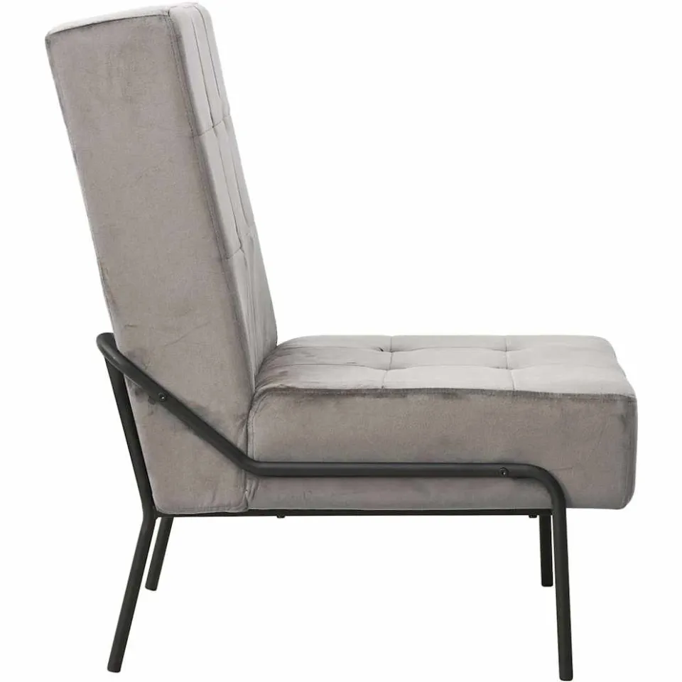 vidaXL Relaxstoel 65x79x87 cm fluweel lichtgrijs grijs, foto 3
