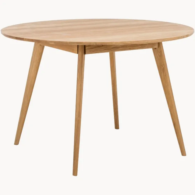 Rowico Home Ronde eettafel Yumi van eikenhout, Ø 115 cm Bruin