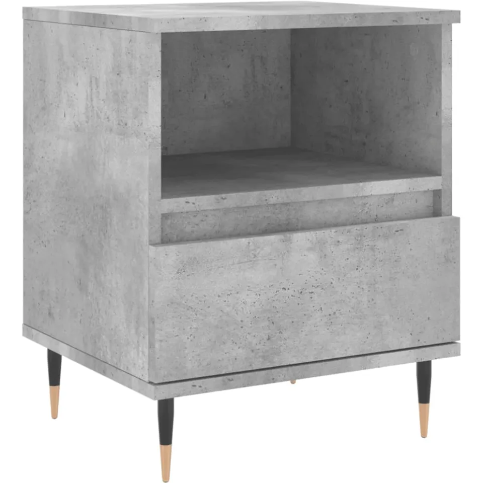vidaXL Nachtkastjes 2 st 40x35x50 cm bewerkt hout betongrijs grijs