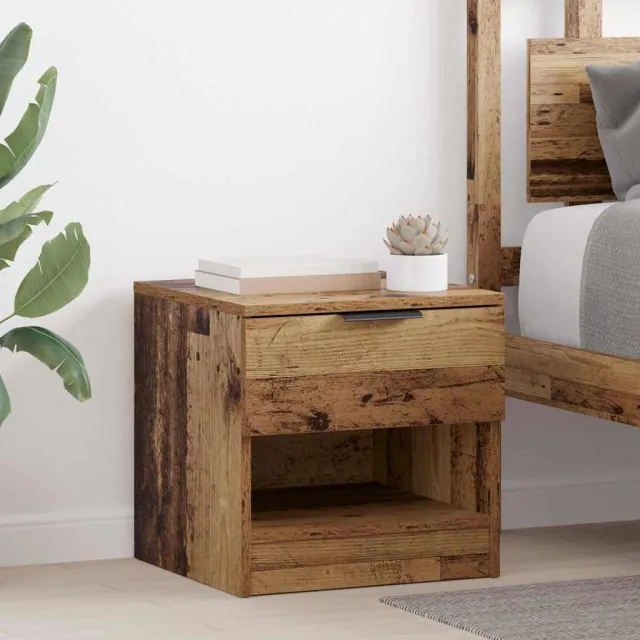 vidaXL Bed kast 2 st Oudhout 40 x 39 x 40cm Bewerkt hout bruin, foto 2