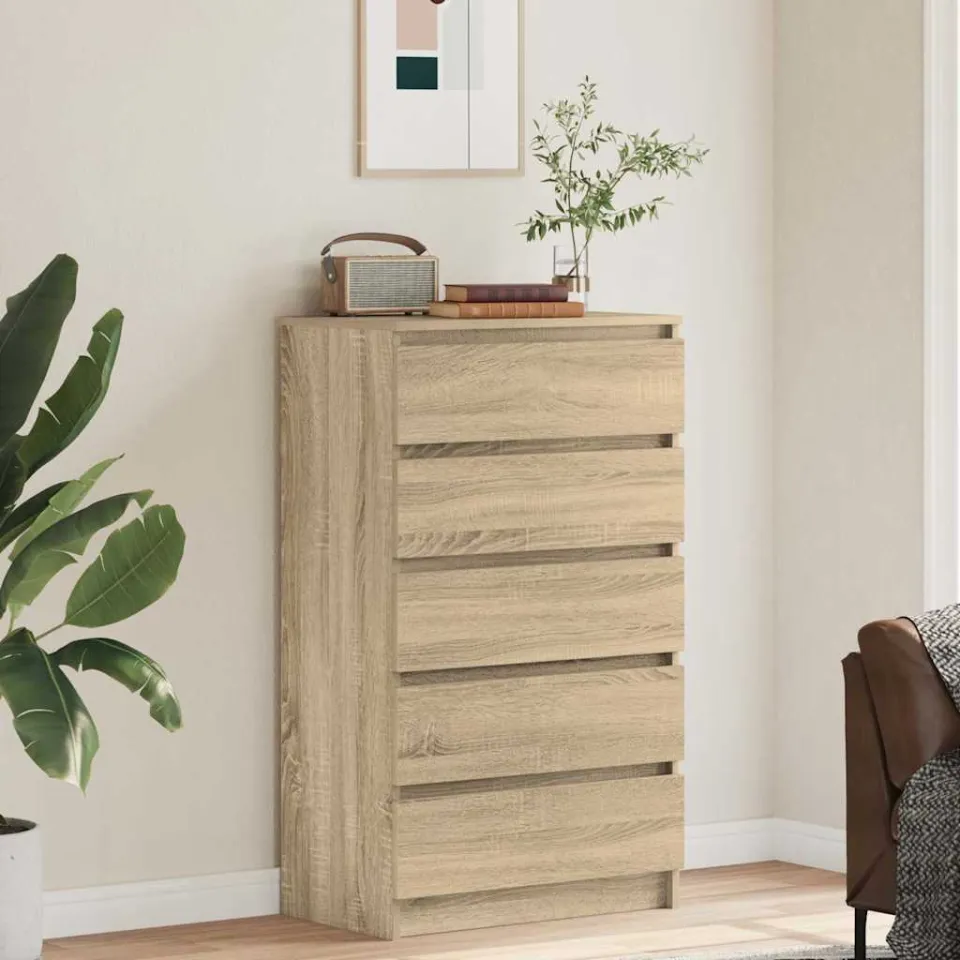 vidaXL Ladekast 60x36x103 cm bewerkt hout sonoma eikenkleurig, foto 3