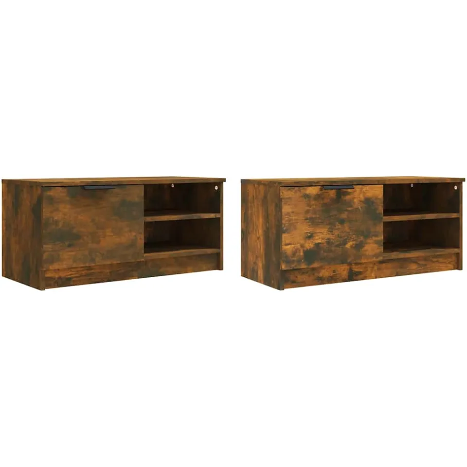 vidaXL Tv-meubelen 2 st 80x35x36,5cm bewerkt hout gerookt eikenkleurig, foto 4
