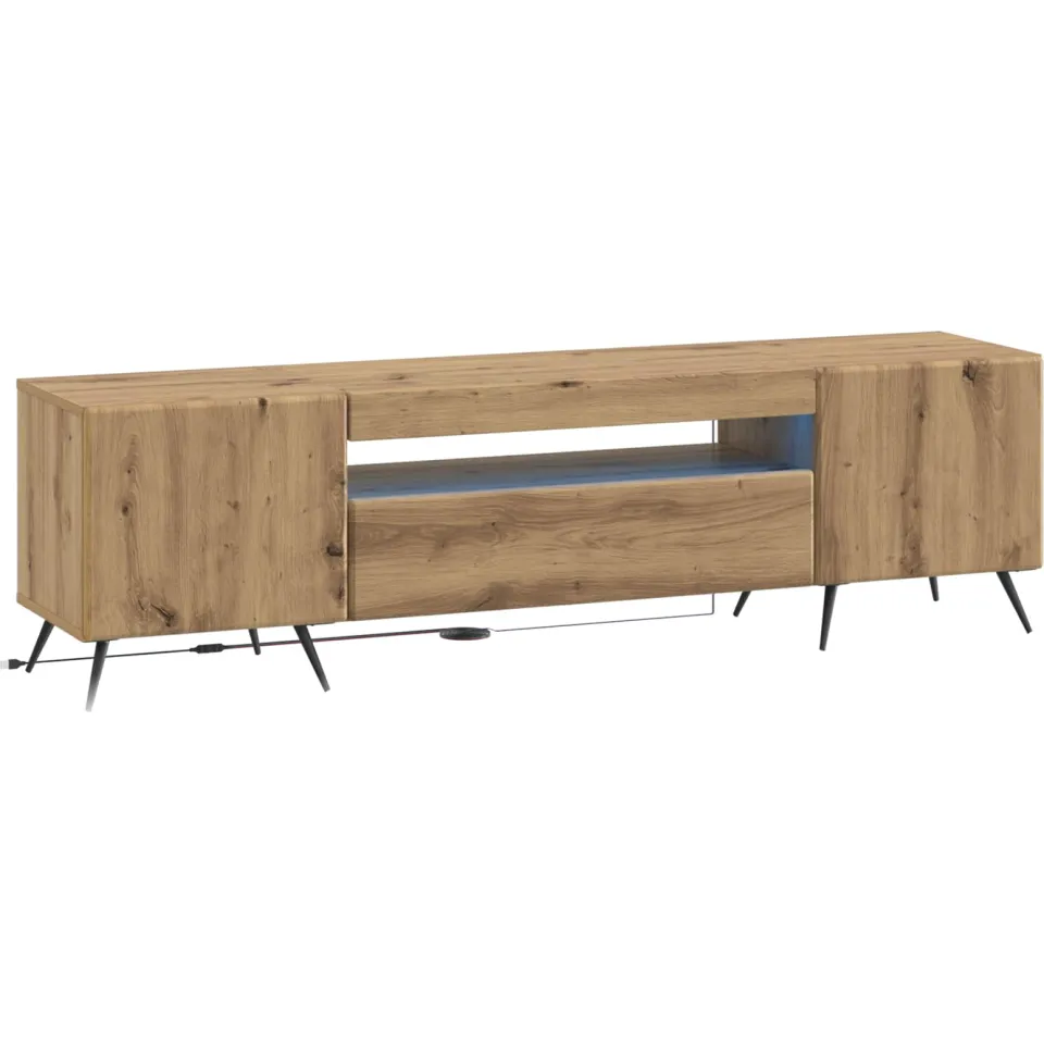 vidaXL LED tv-meubel Artisanaal eiken Bewerkt hout, foto 3