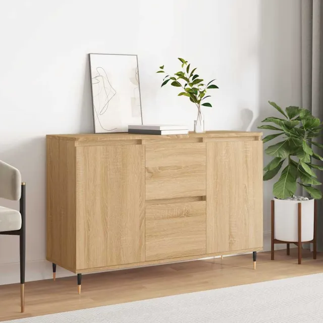 vidaXL Dressoir 101,5x35x70 cm bewerkt hout sonoma eikenkleurig, foto 2