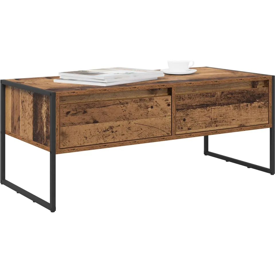 vidaXL Salontafel Oud Hout 100 x 46 x 40 cm Bewerkt hout Bruin