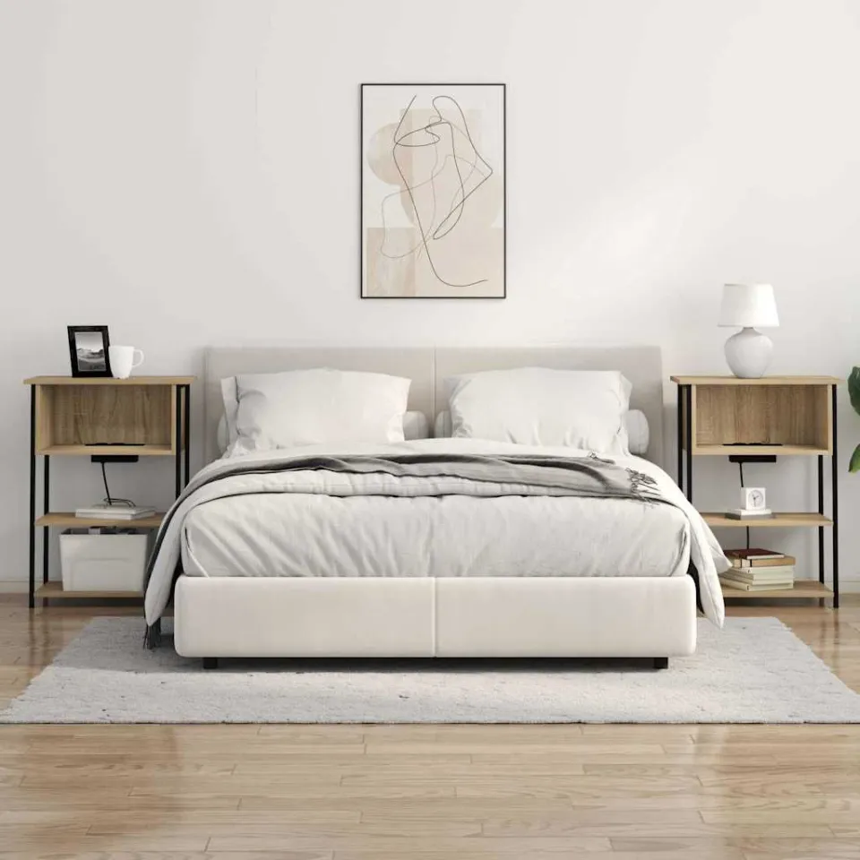 vidaXL Nachtkastje Sonoma Eiken 55 x 31 x 76 cm Bewerkt hout, foto 3