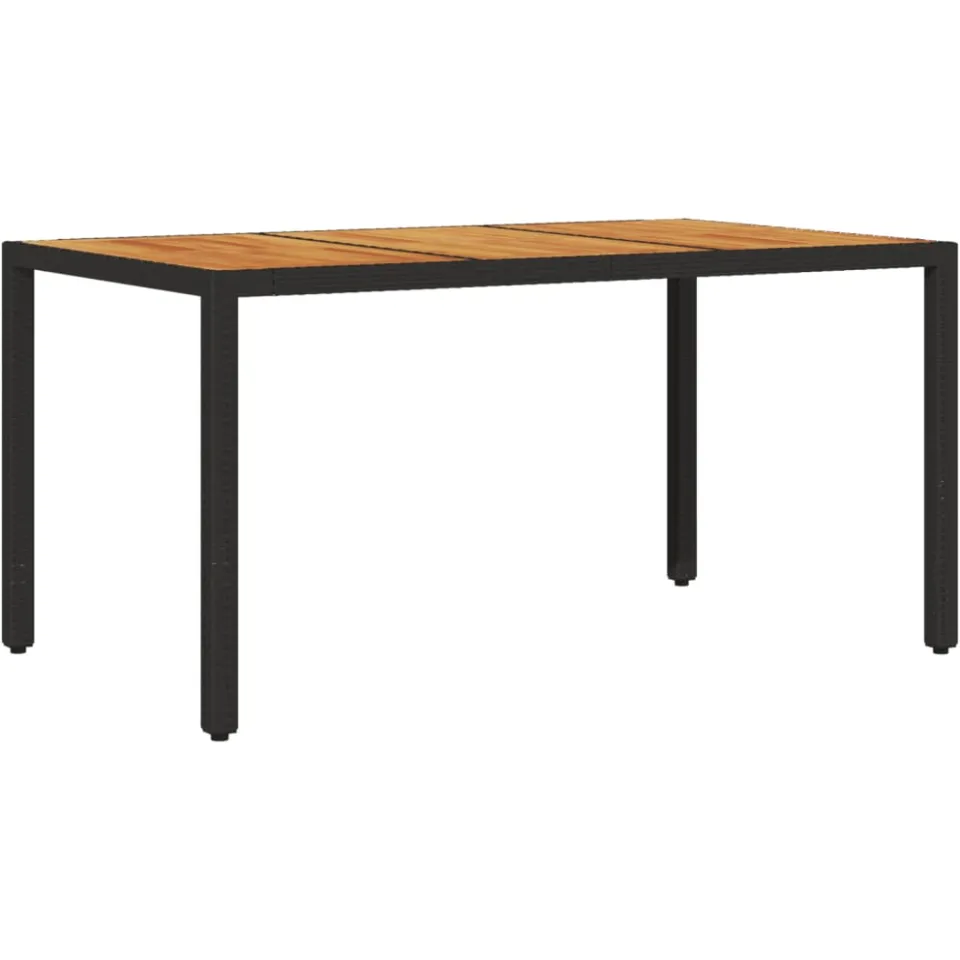 vidaXL 7-delige Tuinset met kussens poly rattan en acaciahout zwart, foto 4