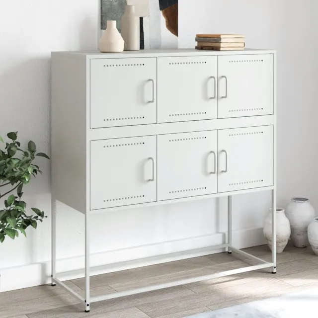 vidaXL Dressoir 100,5x39x107 cm staal wit, foto 2