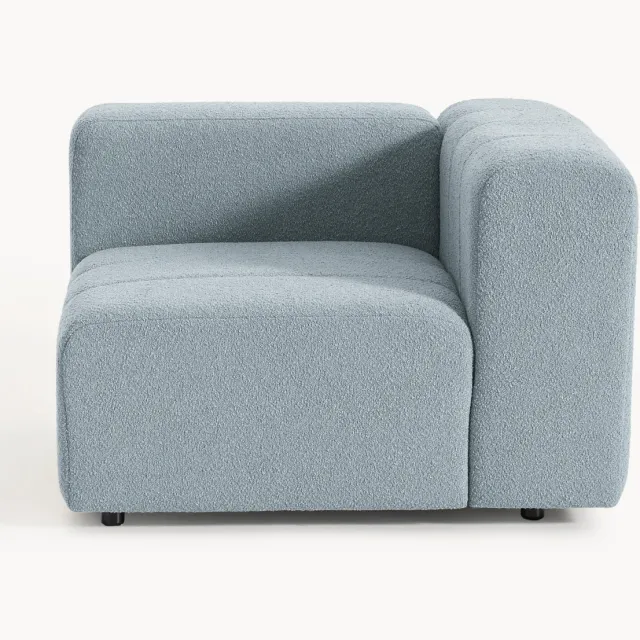 Westwing Collection Bouclé hoekmodule Lena Lichtblauw