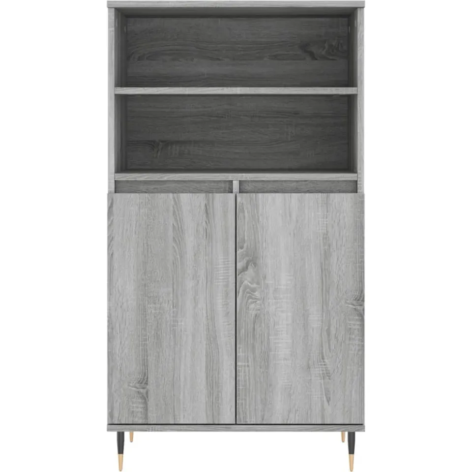 vidaXL Hoge kast 60x36x110 cm bewerkt hout grijs sonoma eikenkleurig, foto 4