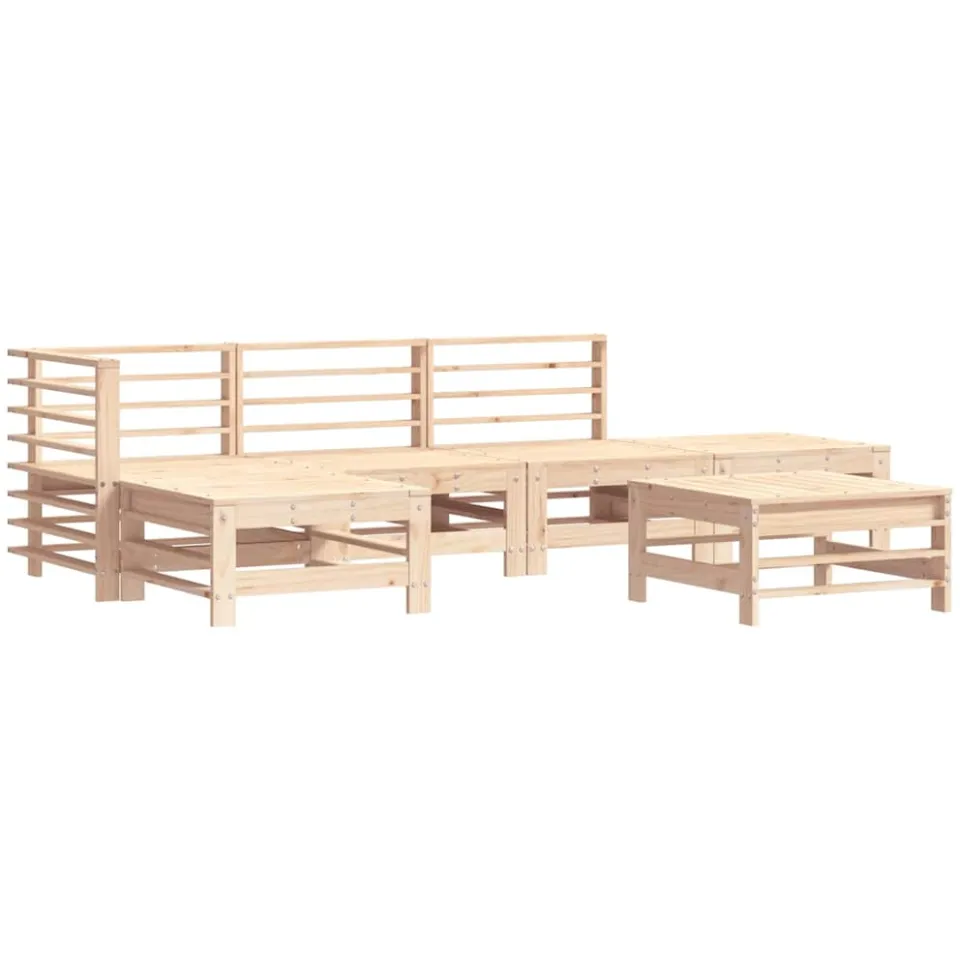 vidaXL 6-delige Loungeset massief grenenhout bruin, foto 3