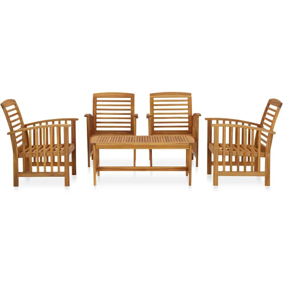 vidaXL 5-delige Loungeset massief acaciahout bruin, foto 2