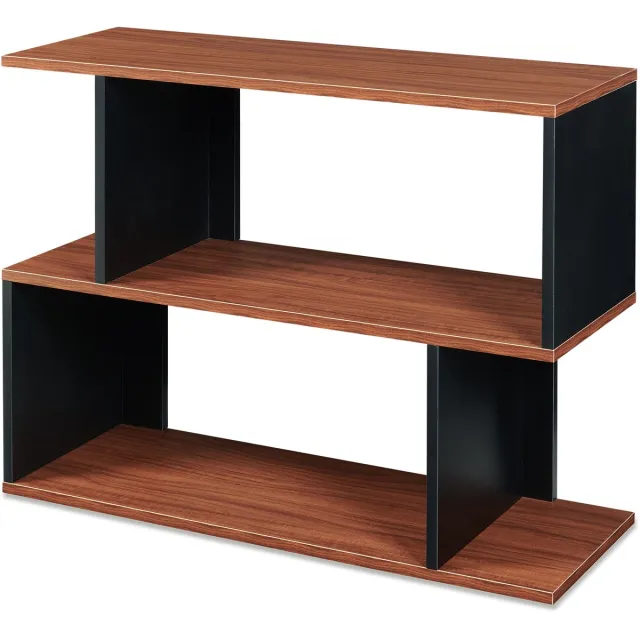 en.casa Bijzettafel Trond 80x29x60 cm zwart en walnootkleurig [en.casa] zwart en walnootlkleurig