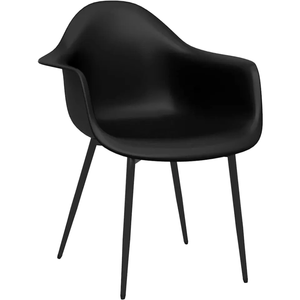 vidaXL Eetkamerstoelen 4 st PP zwart, foto 3